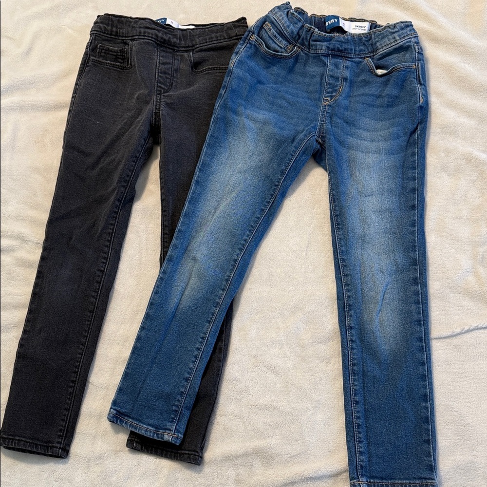 Old Navy Bundle! Blue and Black Skinny Jeans. Adjustable waist.
